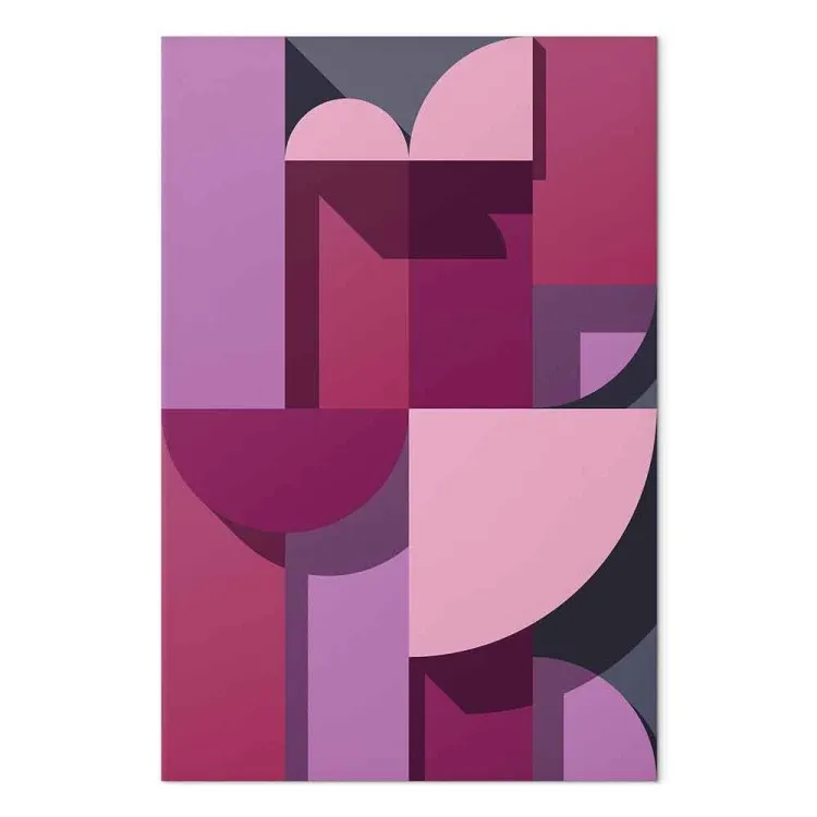 Rosa och ljung geometriska figurer - abstrakt på grå bakgrund
