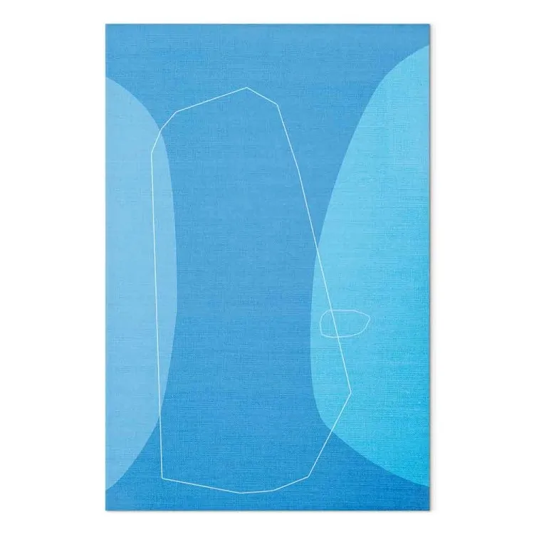 Vit polygon på blå bakgrund - modern geometrisk abstraktion