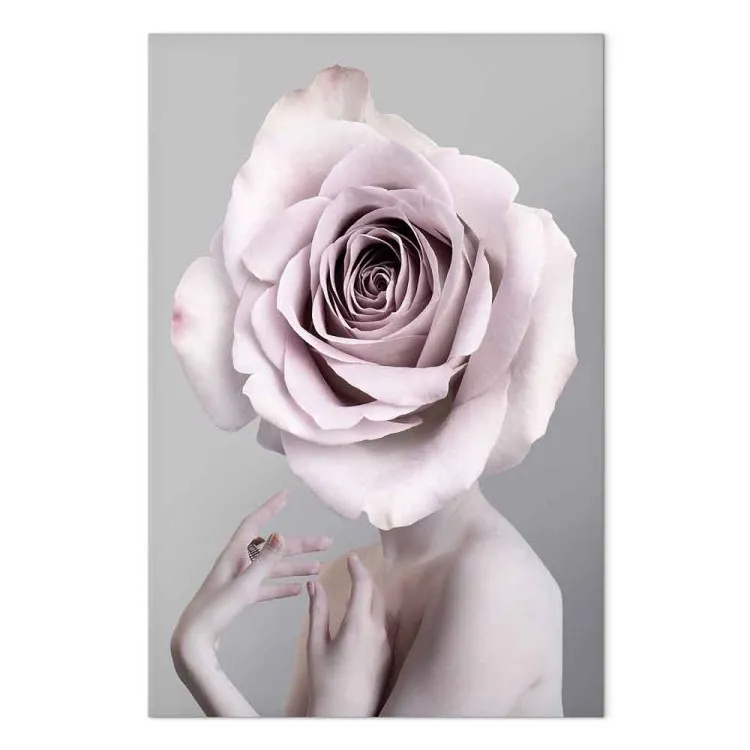 Rosa monolog (1-del) vertikal - silhuett av kvinna med blomma