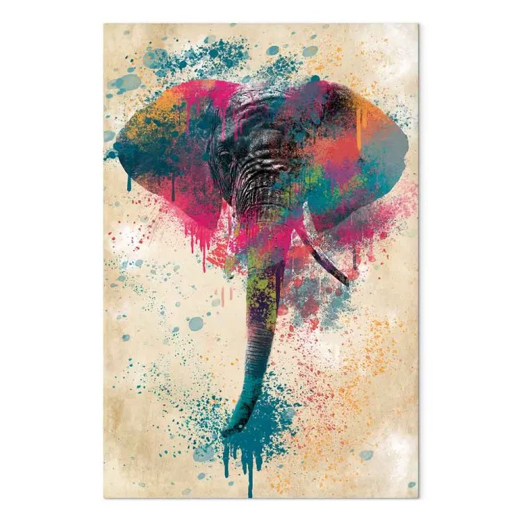 Elefantens snabel (1-del) vertikal - futuristiskt mångfärgat elefant