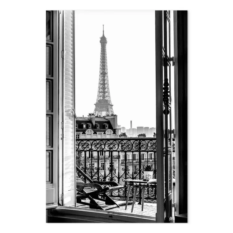 Utsikt från balkongen (1-panel) vertikal - arkitektur i staden Paris