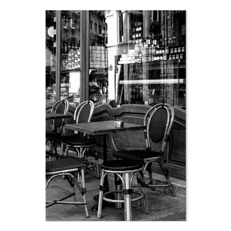 Café i Paris - svartvitt fotografi av den franska huvudstaden