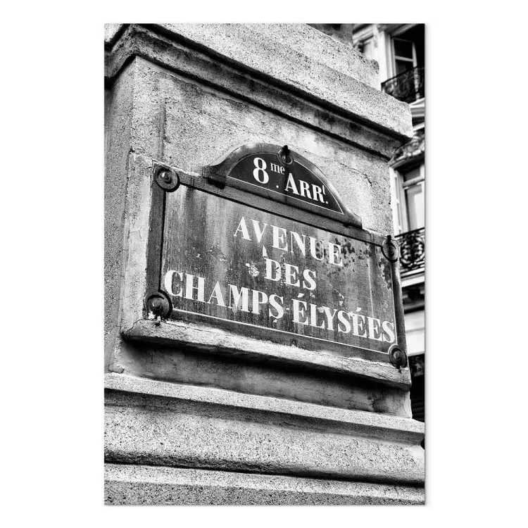 Avenue Champs-Elysees - svartvit grafik med den berömda gatan i Paris