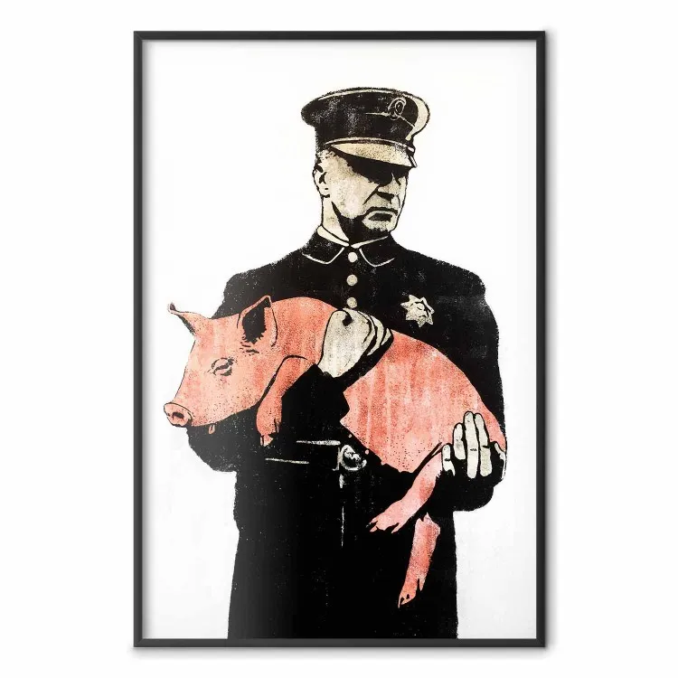 Banksy: Cop and Pig - polis med sovande rosa gris