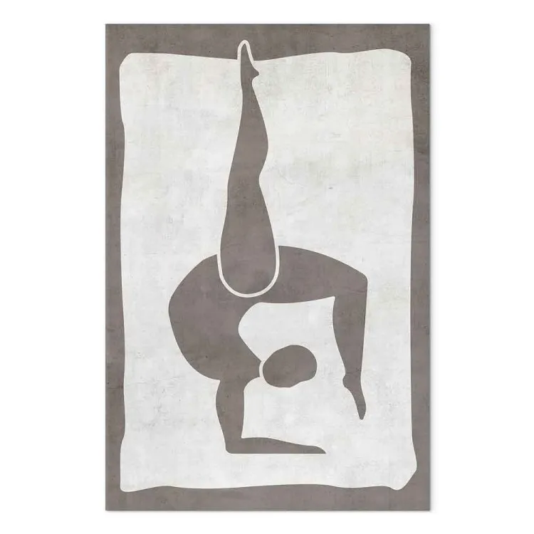 Gymnastisk pose - grafisk scandi-boho-stil i grått