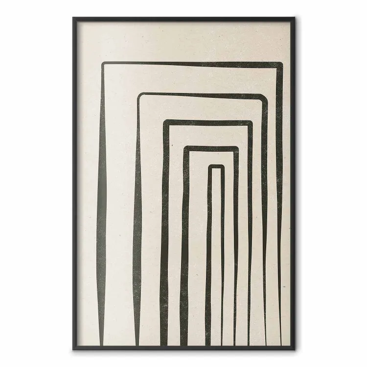 Enkla linjer - geometriskt mönster av svarta linjer på beige