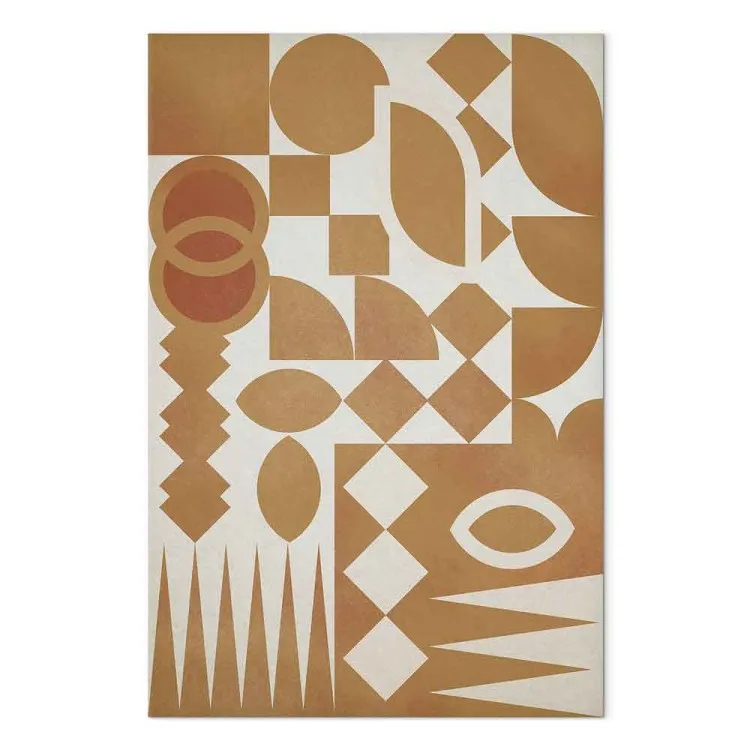 Abstrakt ordning - oregelbundna geometriska former i beige