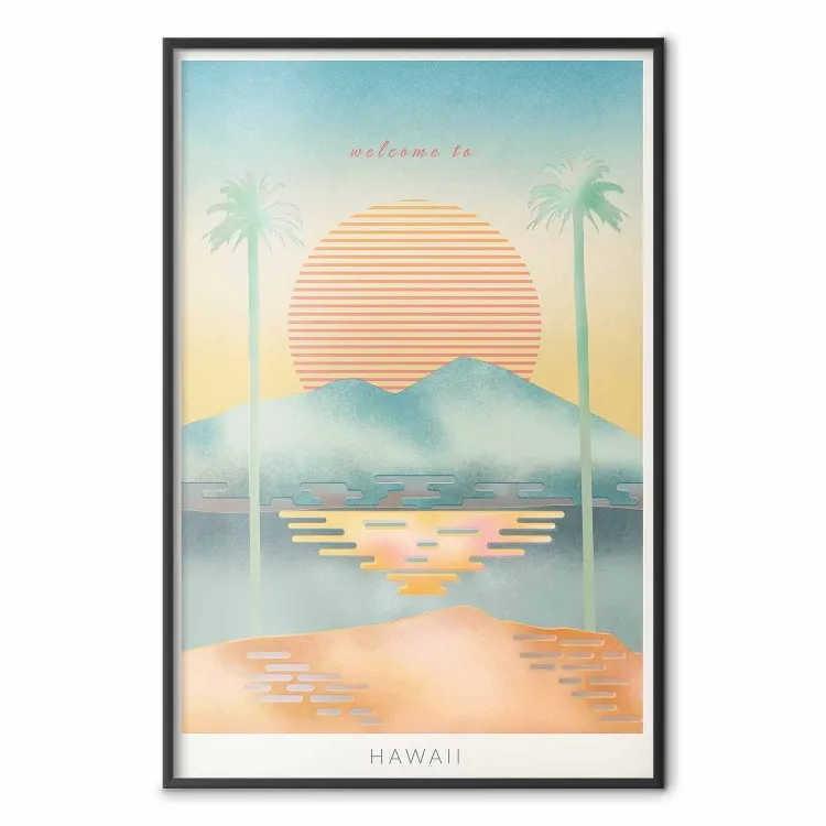Välkommen till Hawaii - sommar tropiskt landskap i pastelltoner