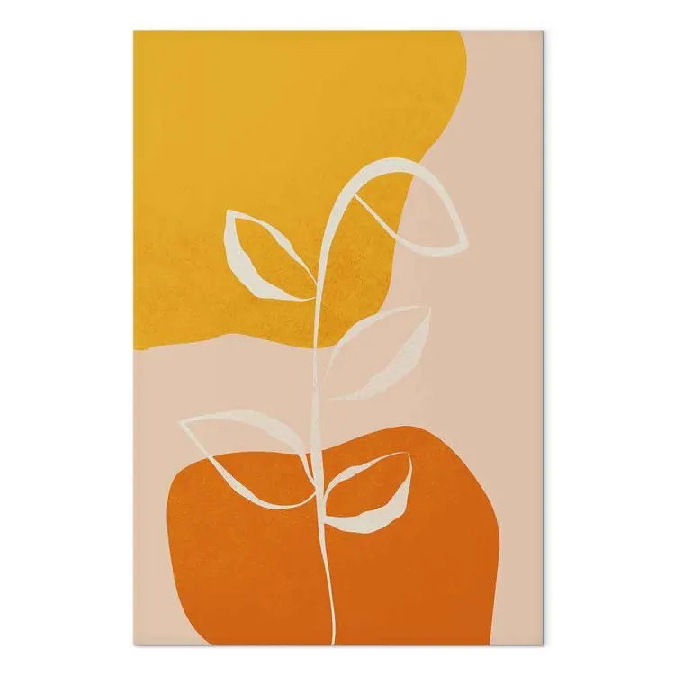 Vit kvist - abstrakt botaniskt motiv i pastellfärger