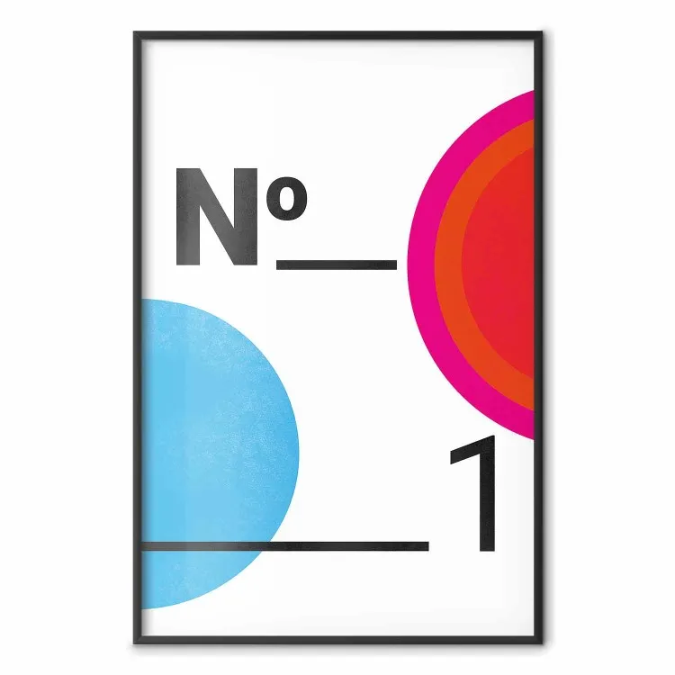 Nummer 1 - svarta siffror och färgglada geometriska figurer