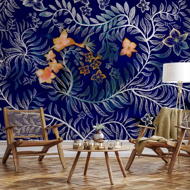 Blommor med vita stjälkar - en abstraktion