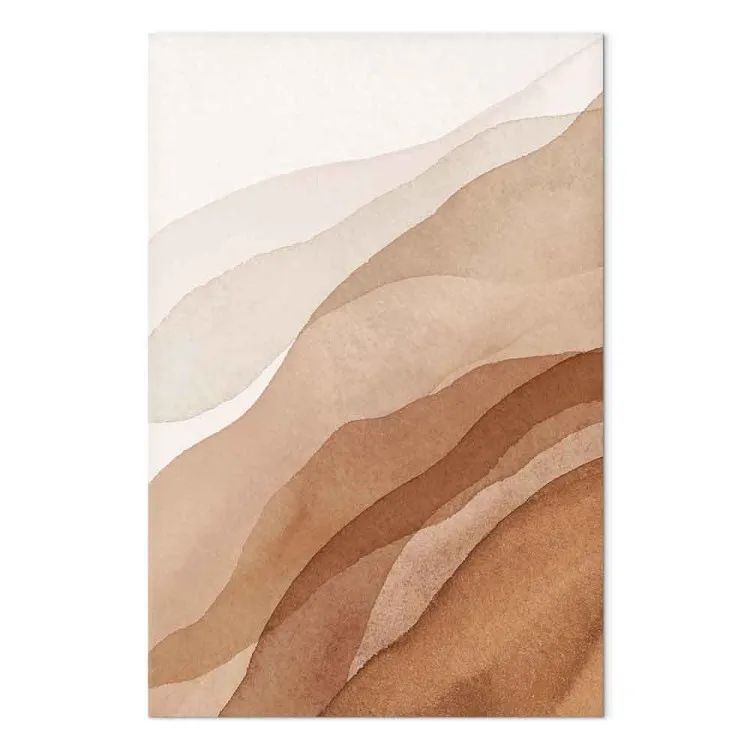 Bruna och beige vågor - modern abstraktion i boho-stil