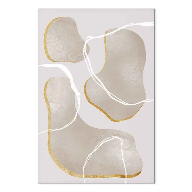 Grå marmorfragment - beige abstraktion i scandi boho-stil