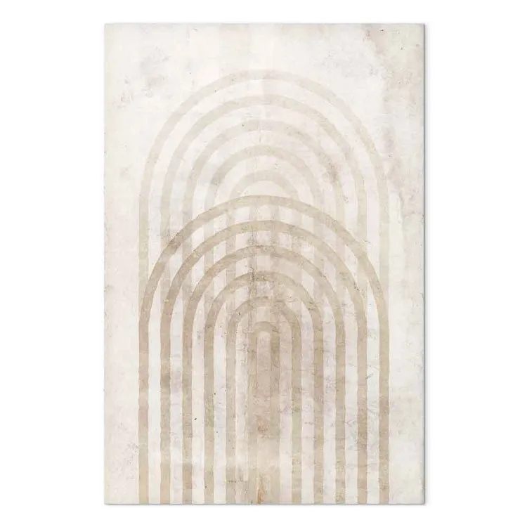 Bruna cirklar - abstrakt med geometriska figurer på beige bakgrund