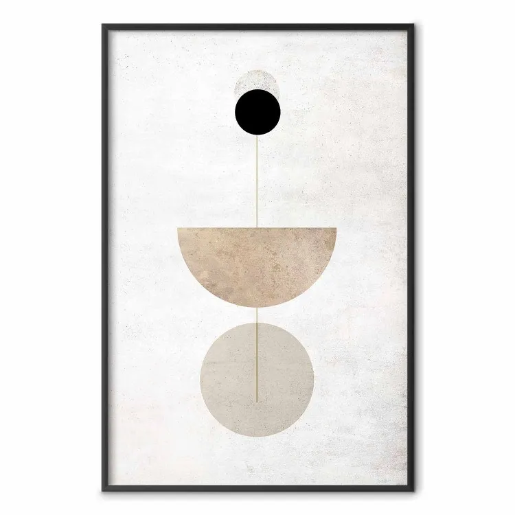 Minimalism - geometrisk abstraktion av cirklar på ljus botten