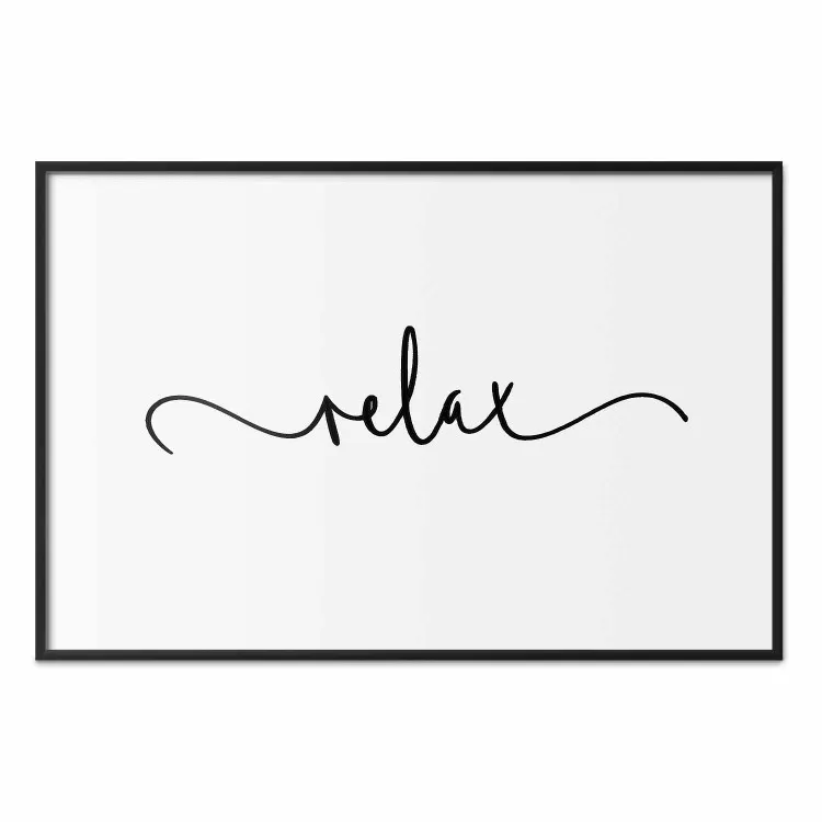 Avkoppling - minimalistisk typografisk bild i svart och vitt
