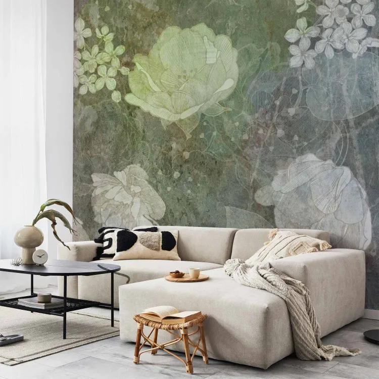 Vita blommors vårblossning - blomstrande natur i vintagestil