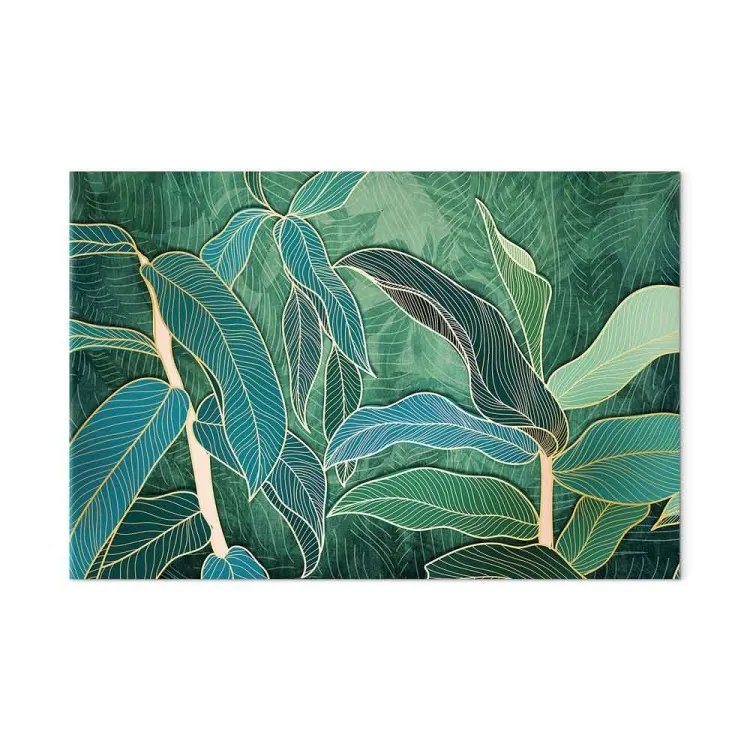Uttrycksfulla blad (1-panel) bred - landskap med exotiska blad