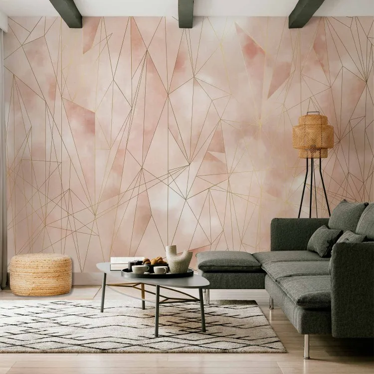 Pastelltrianglar - beige komposition med abstrakt motiv