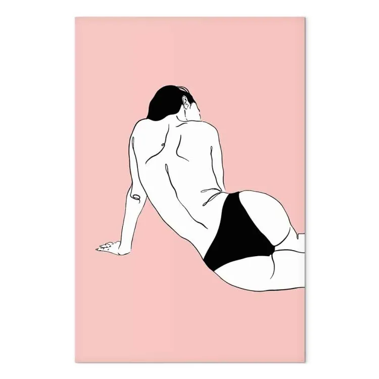 Kvinnokropp (1-del) vertikal - omvänd figur på rosa bakgrund