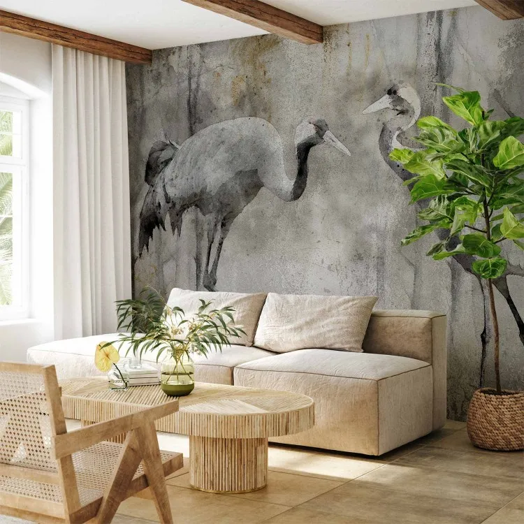 Vårens fågelkärlek - motiv av tranor i grå nyanser