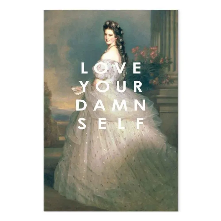Love Your Damn Self (1-del) vertikal - kvinnlig figur och texter