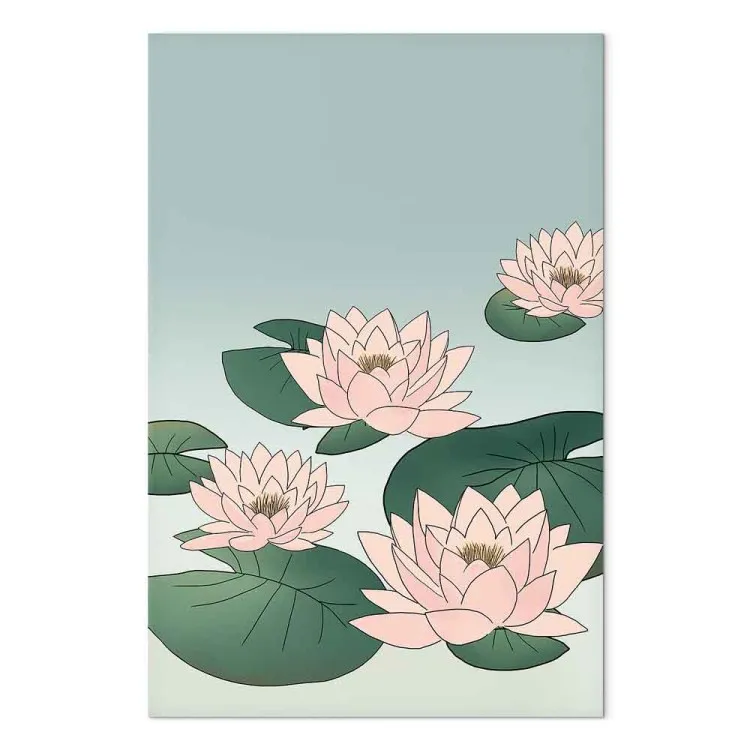 Rosa näckrosor (1-del) vertikal - landskap med blommor på vattnet