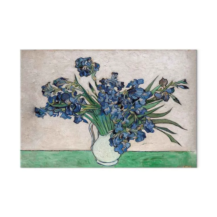 Vas med irisar (1-del) bred - blommor i Vincent van Goghs stil