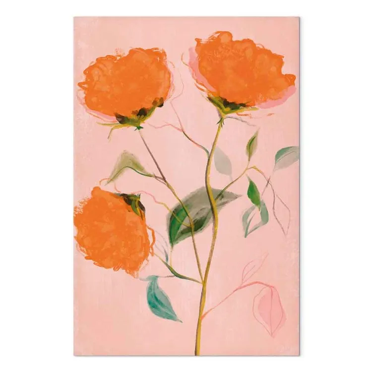 Apelsinblommor (1-delad) vertikal - tre rosor i blomning