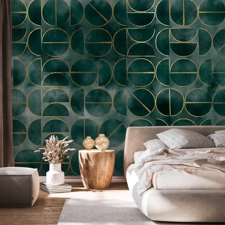 Gyllene abstraktion - geometrisk komposition i art deco-stil
