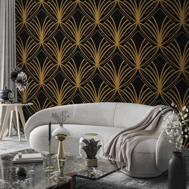 Art deco tid - regelbunden abstraktion med fantasifulla mönster på mörk bakgrund