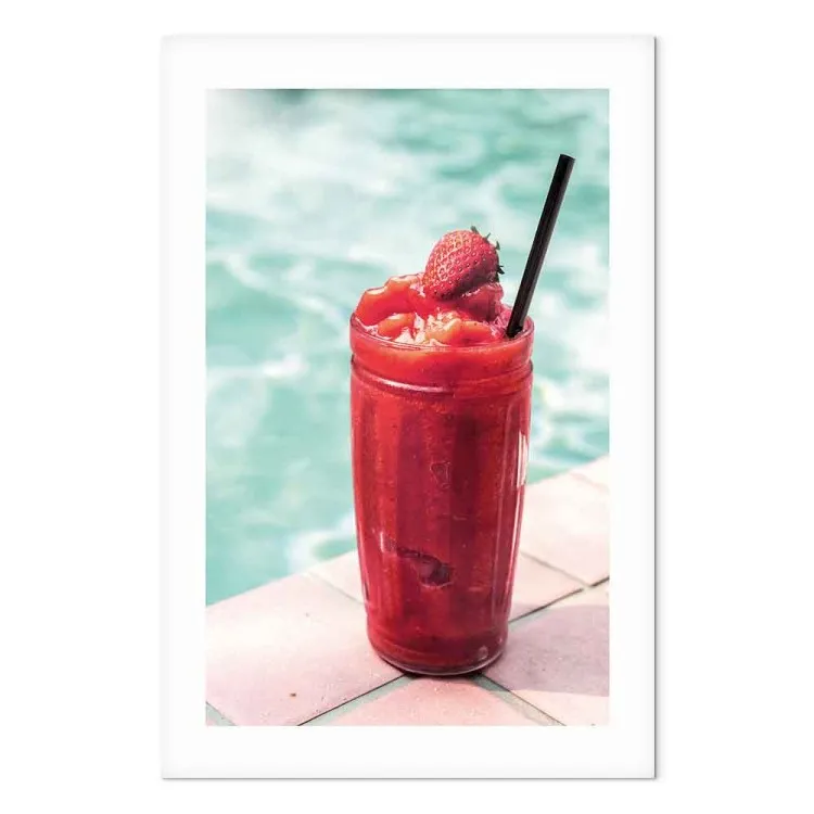 Jordgubbscocktail (1-delad) - Stilleben i en sommarbild
