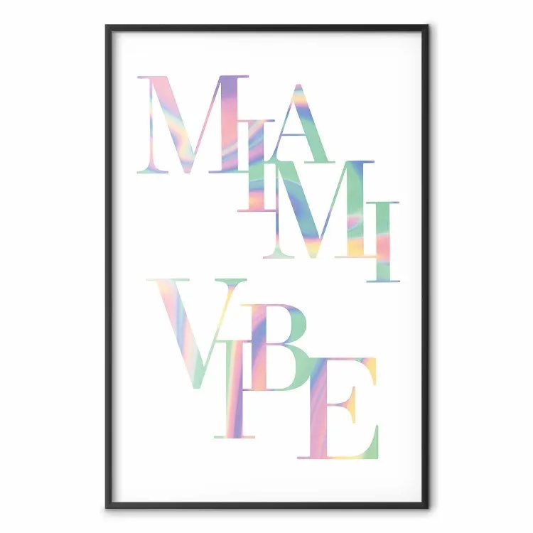 Miami Vibe - holografiska bokstäver i pastell- och blågrönt