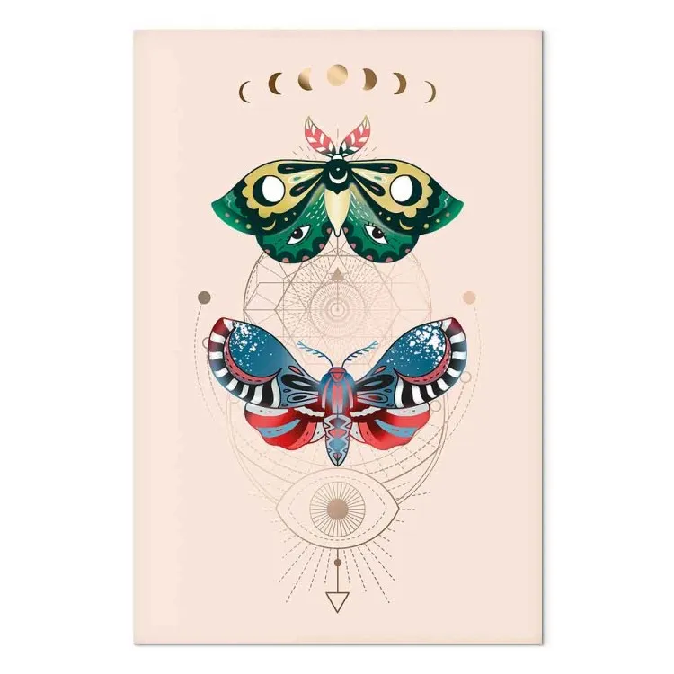 Magic Insects - Colorful Moths and Geometric Esoteric Signs