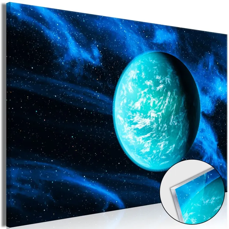 Blå planet - rymden full av stjärnor i mörka toner