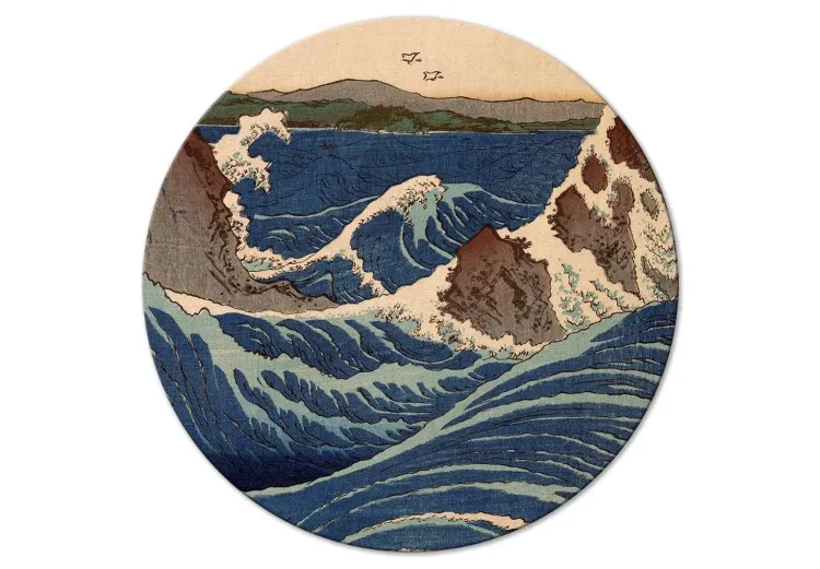 Japanskt träsnitt av Utagawa Hiroshige - stor blå våg