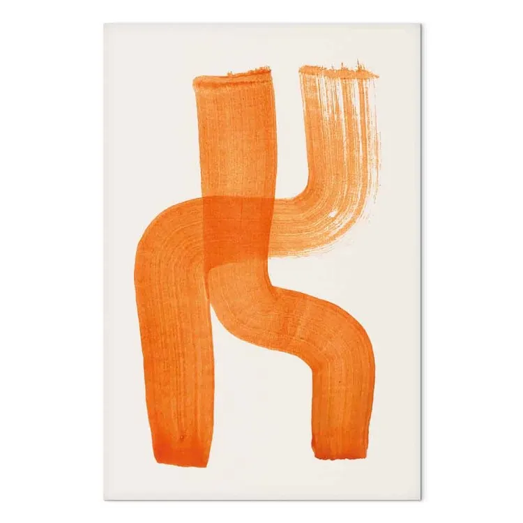 Abstrakt komposition (1-del) - duo av orange former