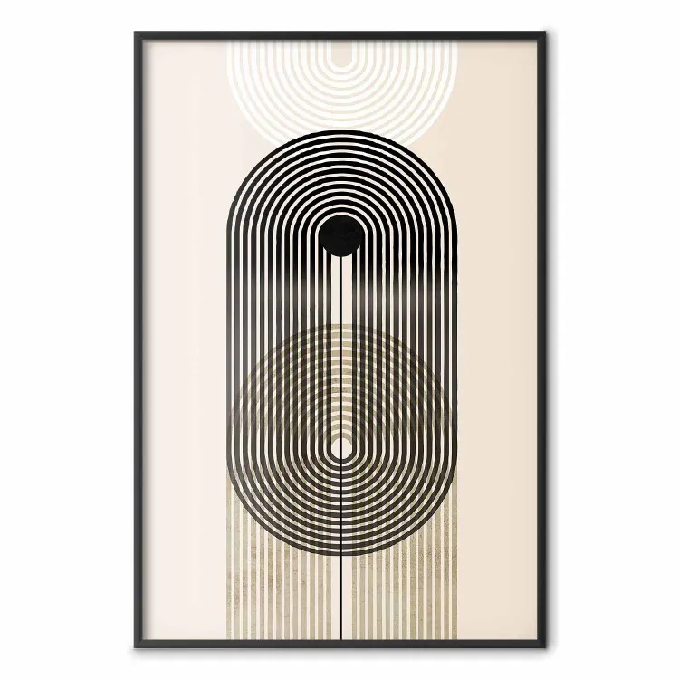 Abstraktion - geometriska former - svart, vitt och brunt