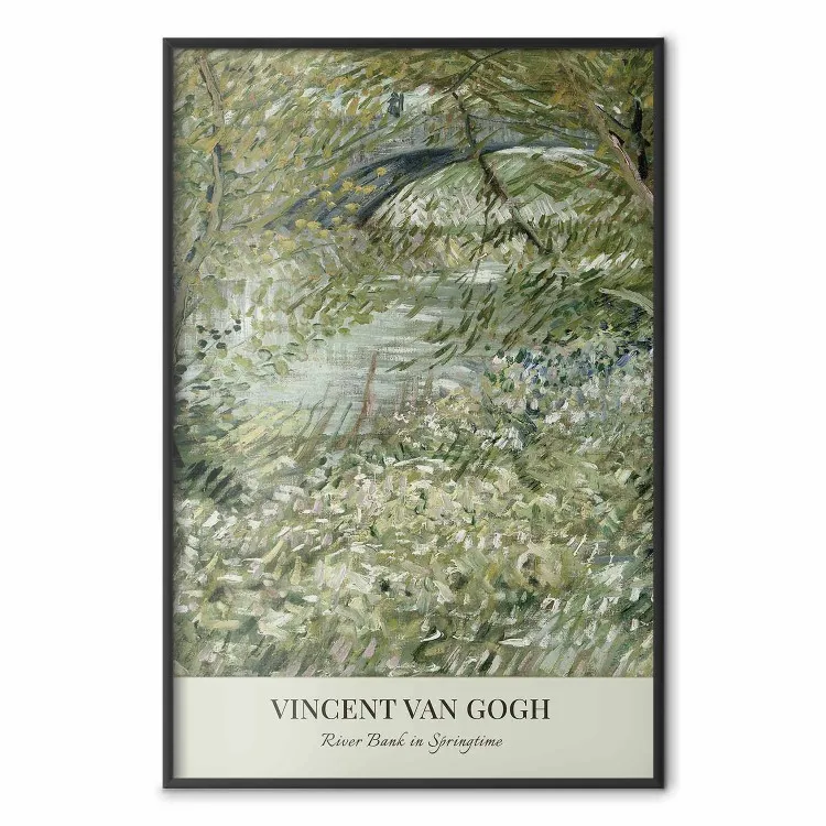 Reproduktion av Van Gogh - Flodbank på våren i gröna nyanser