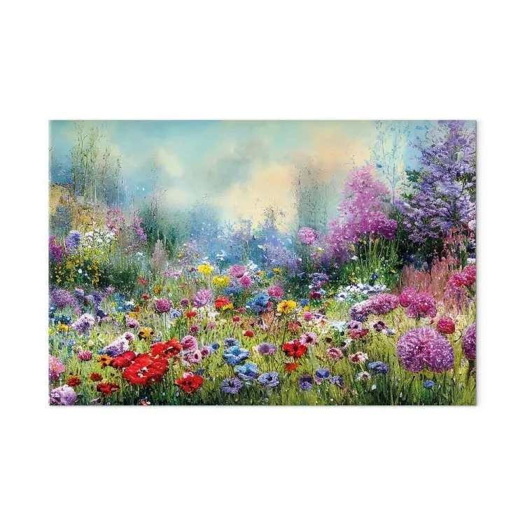 Flower Meadow - Monet-Style Composition Generated by AI