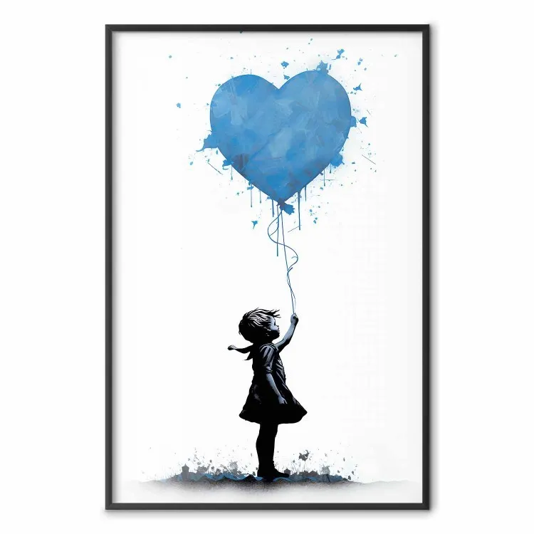 Blått hjärta - Banksy-inspirerad ballongmålning