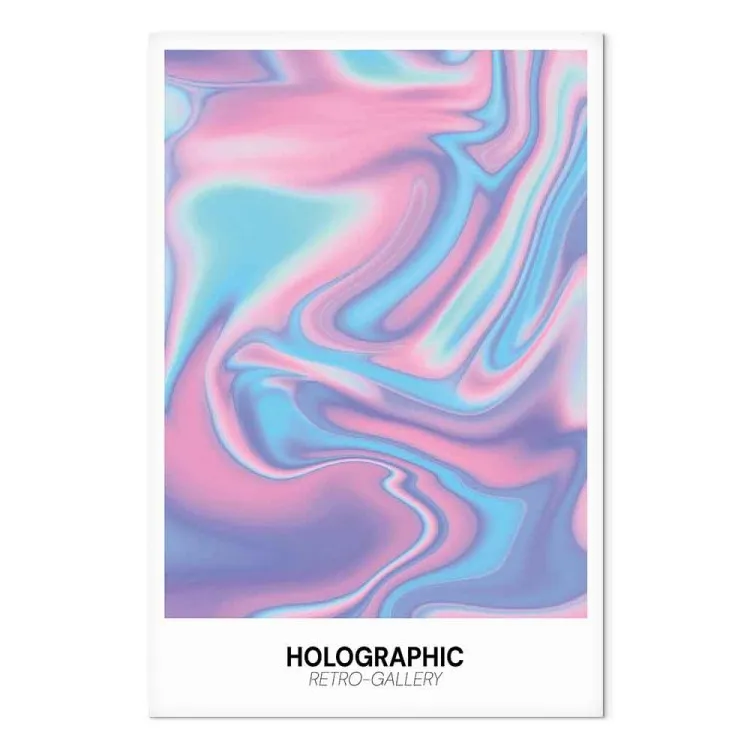 Holo-dream - regnbågsvågor och retrogradienter på en vit bakgrund
